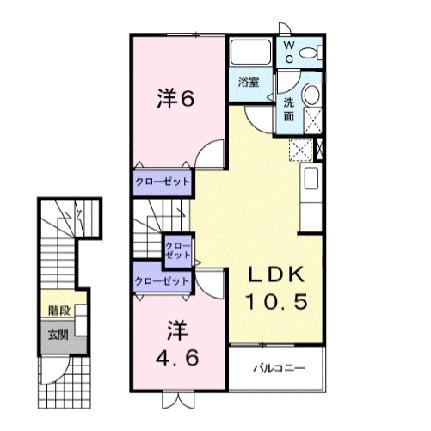 パレミニョンII 202｜滋賀県大津市弥生町(賃貸アパート2LDK・2階・51.67㎡)の写真 その2