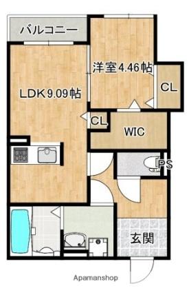 滋賀県草津市青地町(賃貸アパート1LDK・2階・43.93㎡)の写真 その2