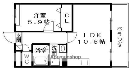 アプローズ 202｜滋賀県大津市野郷原１丁目(賃貸マンション1LDK・2階・42.13㎡)の写真 その2