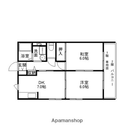 コンフォート北沢 103｜滋賀県彦根市戸賀町(賃貸アパート2DK・1階・44.81㎡)の写真 その2