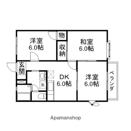 ベルメゾン 102｜滋賀県米原市本市場(賃貸アパート3DK・1階・43.74㎡)の写真 その2