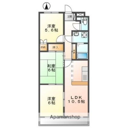 ピュアＩＮＮ21 102｜滋賀県守山市伊勢町(賃貸アパート3LDK・1階・61.05㎡)の写真 その2