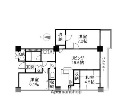 滋賀県栗東市綣２丁目(賃貸マンション3LDK・29階・75.29㎡)の写真 その2