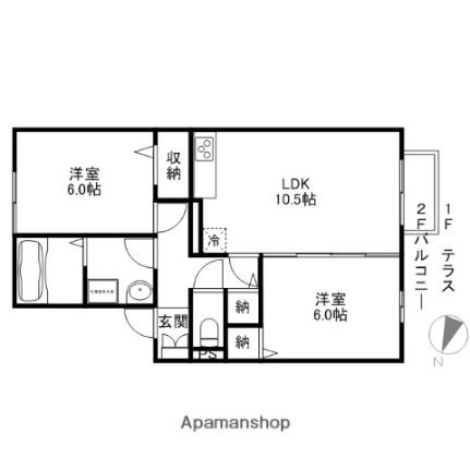 ルミエール　アビタシオン 203｜滋賀県長浜市八幡東町(賃貸アパート2LDK・2階・54.53㎡)の写真 その2