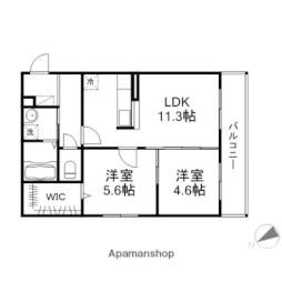 JR草津線 草津駅 徒歩25分の賃貸マンション 2階2LDKの間取り