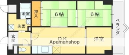 ＳＵＮミネマツ ｜大阪府寝屋川市香里新町(賃貸マンション3LDK・6階・56.92㎡)の写真 その2