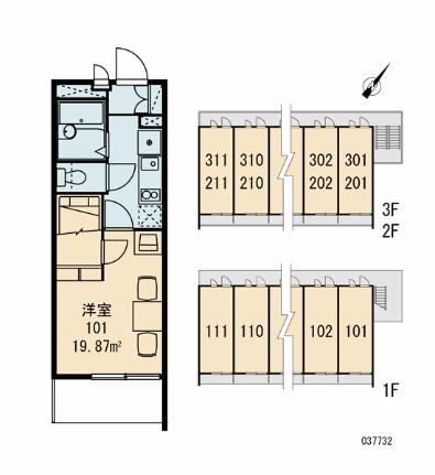 レオパレスＮＳクロスＲ 105｜大阪府守口市八雲西町４丁目(賃貸マンション1K・1階・19.87㎡)の写真 その2