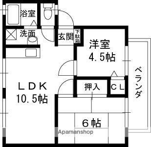 大阪府寝屋川市木屋元町(賃貸アパート2LDK・1階・43.35㎡)の写真 その2