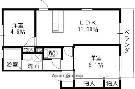 ツインハイツ A202｜大阪府東大阪市吉田３丁目(賃貸アパート2LDK・2階・51.75㎡)の写真 その2