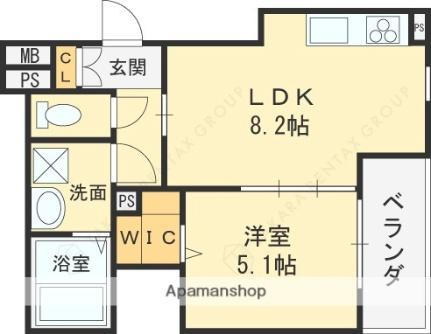 クリエオーレ吉田下島 201｜大阪府東大阪市吉田下島(賃貸アパート1LDK・2階・33.88㎡)の写真 その2