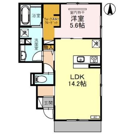 大阪府東大阪市岩田町３丁目（賃貸アパート1LDK・1階・50.88㎡） その2