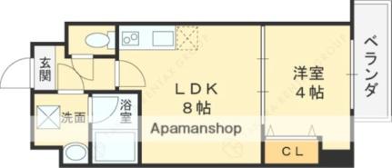 大阪府大阪市生野区中川４丁目(賃貸マンション1LDK・6階・30.01㎡)の写真 その2