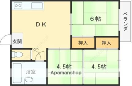 中西ハイツ 103｜大阪府東大阪市池之端町(賃貸アパート3DK・1階・50.00㎡)の写真 その2