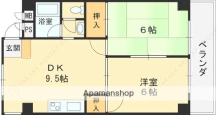 第2千寿ハイツ ｜大阪府東大阪市西堤本通東３丁目(賃貸マンション2DK・4階・45.27㎡)の写真 その2