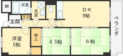 メゾンパルフェート 505｜大阪府東大阪市川俣１丁目(賃貸マンション3DK・5階・56.13㎡)の写真 その2