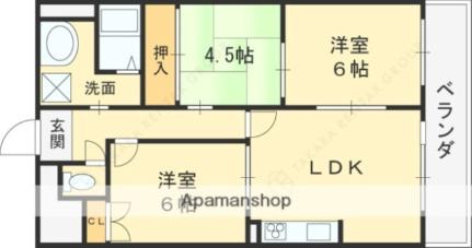 プラザテイクスリー 203｜大阪府八尾市南本町４丁目(賃貸マンション3LDK・2階・61.29㎡)の写真 その2