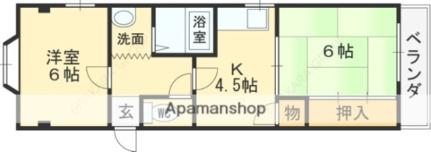 田中ハイツ 3-A｜大阪府東大阪市大蓮北２丁目(賃貸マンション2DK・3階・43.00㎡)の写真 その2