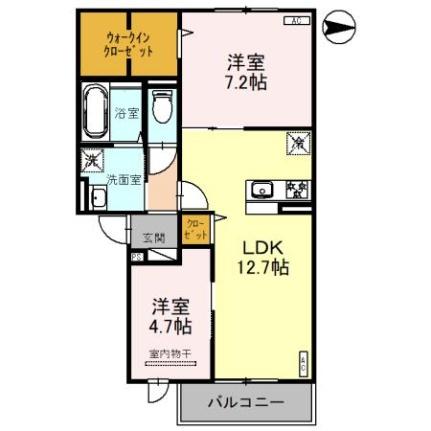 フルール 102｜大阪府柏原市古町３丁目(賃貸アパート2LDK・1階・58.37㎡)の写真 その2