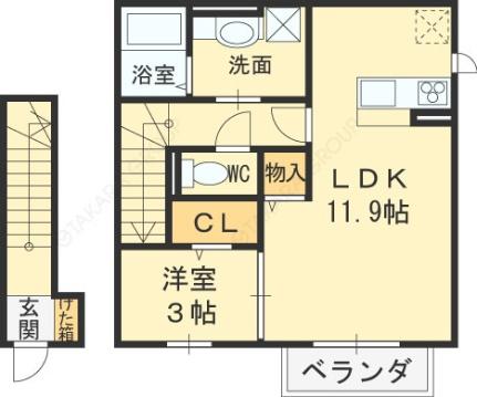 シャルマンドムス 202｜大阪府門真市城垣町(賃貸アパート1LDK・2階・45.54㎡)の写真 その2