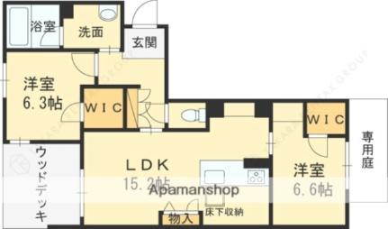 大阪府門真市元町（賃貸マンション2LDK・1階・67.12㎡） その2