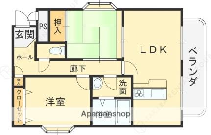 大阪府交野市郡津１丁目(賃貸アパート2LDK・2階・55.12㎡)の写真 その2