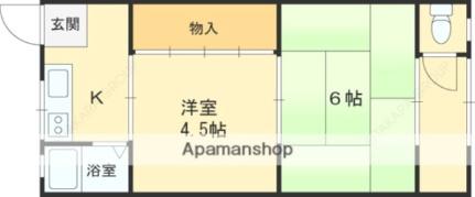 坂元コーポ 5｜大阪府高槻市富田丘町(賃貸アパート2K・2階・30.00㎡)の写真 その2