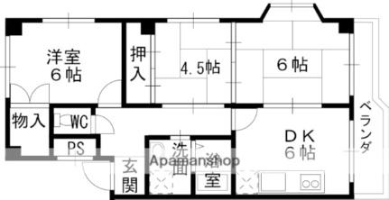 大阪府高槻市栄町１丁目(賃貸マンション2LDK・2階・55.00㎡)の写真 その2