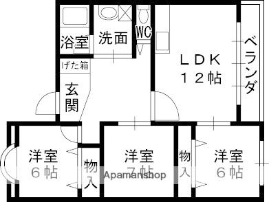 下園マンション 301｜大阪府高槻市大冠町２丁目(賃貸マンション3LDK・3階・97.79㎡)の写真 その2