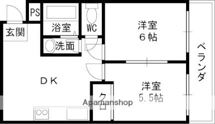 サンロード 202｜大阪府高槻市辻子３丁目(賃貸マンション2DK・2階・35.00㎡)の写真 その2