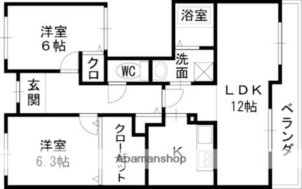 プレザント枚方 202｜大阪府枚方市伊加賀西町(賃貸マンション2LDK・2階・72.63㎡)の写真 その2