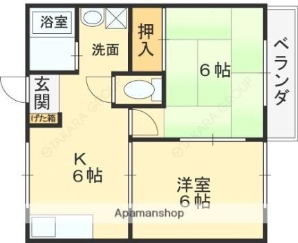 サマックスグランシャリオ 202｜大阪府八尾市相生町１丁目(賃貸アパート2DK・2階・40.00㎡)の写真 その2