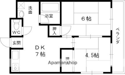 コーユーレジデンス 305｜大阪府堺市中区東山(賃貸マンション2DK・3階・39.00㎡)の写真 その2