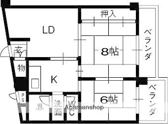 香里コーポ百合 101｜大阪府寝屋川市三井南町(賃貸マンション2LDK・1階・49.49㎡)の写真 その2