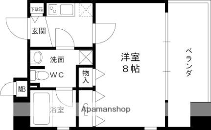 プロスペクト中之島 801｜大阪府大阪市北区中之島４丁目(賃貸マンション1K・8階・25.45㎡)の写真 その2