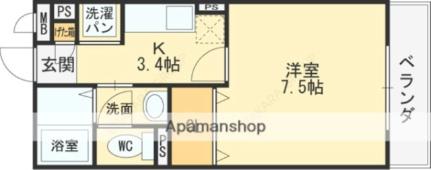 大阪府東大阪市上小阪２丁目(賃貸マンション1K・1階・26.71㎡)の写真 その2