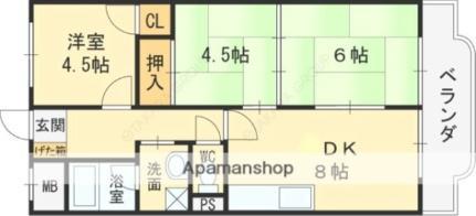 大阪府東大阪市菱屋西５丁目(賃貸マンション3LDK・2階・58.00㎡)の写真 その2