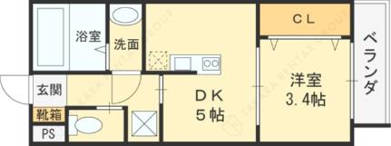 ＲＥＧＩＥＳ近大ｓｏｕｔｈII 201号室｜大阪府東大阪市友井２丁目(賃貸アパート1DK・2階・24.94㎡)の写真 その2