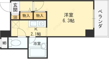 大阪府東大阪市足代北２丁目(賃貸マンション1K・5階・19.55㎡)の写真 その2