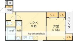 フジパレス弥刀III番館 3階1LDKの間取り