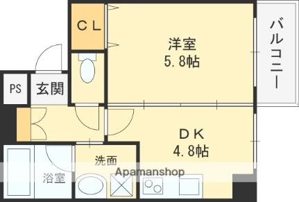 大阪府東大阪市長栄寺(賃貸マンション1DK・7階・28.82㎡)の写真 その2