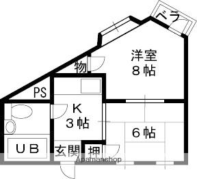 川本ビル ｜大阪府八尾市北本町３丁目(賃貸マンション2K・2階・30.00㎡)の写真 その2