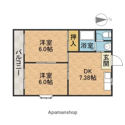 サンワロイヤルマンション ｜大阪府高槻市栄町３丁目(賃貸マンション2DK・2階・40.50㎡)の写真 その2