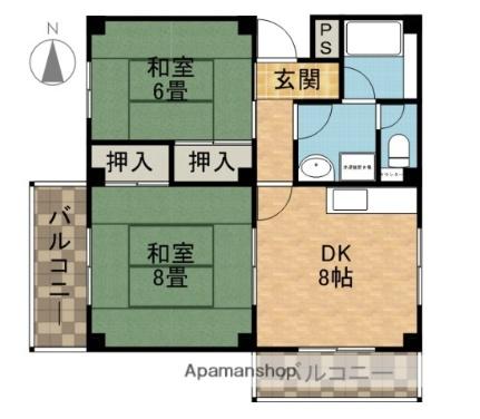 サンコーポＴ＆Ｋ ｜大阪府茨木市沢良宜浜２丁目(賃貸マンション2DK・3階・51.00㎡)の写真 その2