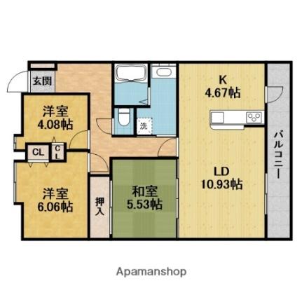 大阪府豊中市旭丘（賃貸マンション3LDK・2階・81.00㎡） その2