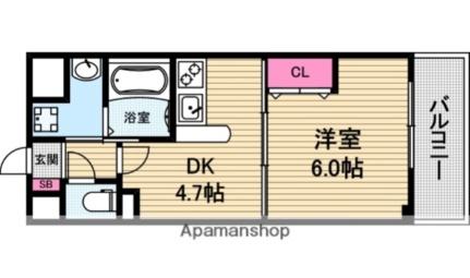 ブランクレール谷町 410｜大阪府大阪市中央区常盤町２丁目(賃貸マンション1DK・4階・27.06㎡)の写真 その2