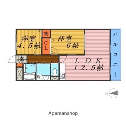 大阪府大阪市鶴見区焼野２丁目(賃貸マンション2LDK・2階・55.00㎡)の写真 その2