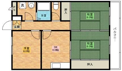 シャルマン 302｜大阪府泉大津市曽根町２丁目(賃貸マンション3DK・3階・56.07㎡)の写真 その2