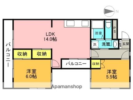 南園和ハウス 203｜兵庫県尼崎市東園田町９丁目(賃貸マンション2LDK・2階・60.14㎡)の写真 その2