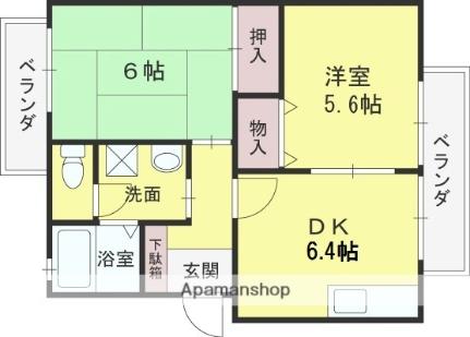 大阪府藤井寺市大井５丁目（賃貸アパート2DK・1階・43.50㎡） その2