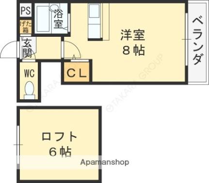 大阪府東大阪市長栄寺(賃貸マンション1R・6階・32.40㎡)の写真 その2